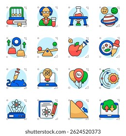 Set of Science and Technology Flat Icons
