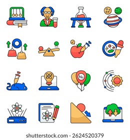 Set of Science and Technology Flat Icons