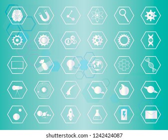 Set of science and technology icons