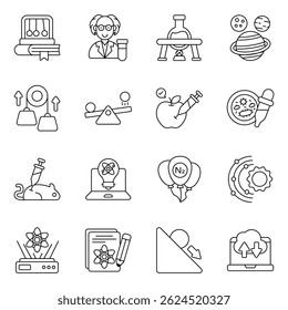 Set of Science and Technology Linear Icons