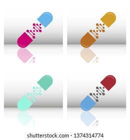Set of science template, wallpaper or banner with a DNA molecules. Vector illustration.