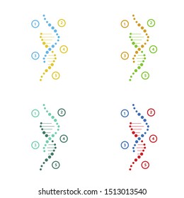 Set of science template, wallpaper or banner with a DNA molecules. Vector illustration.