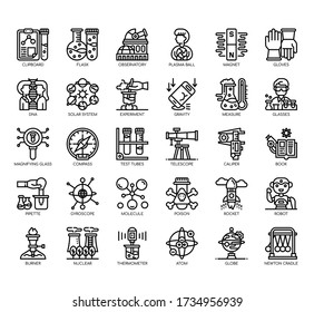 Set of science thin line and pixel perfect icons for any web and app project. 