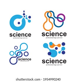 Set of Science vector logo template, molecule icon symbol illustration
