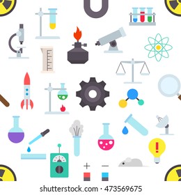 Set of Science vector pattern stickers