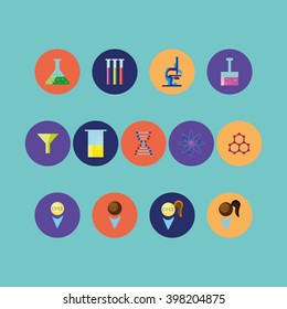 Set of scientific vector icons