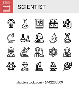 Set of scientist icons such as Formula, Fossil, Chemical, Physics, Laboratory, Microscope, Scientist, Science, Mathematician, Chemist, Molecular, Archaeologist, Experimentation , scientist