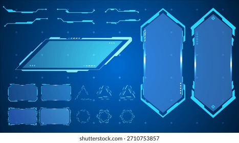 Conjunto de iconos y símbolos de vectores HUD de ciencia ficción. Elementos de interfaz futurista para el diseño de juegos y App.