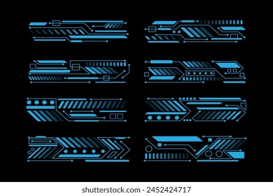 Set of Sci-Fi User Interface Elements.futuristic technology frames interface hud element design