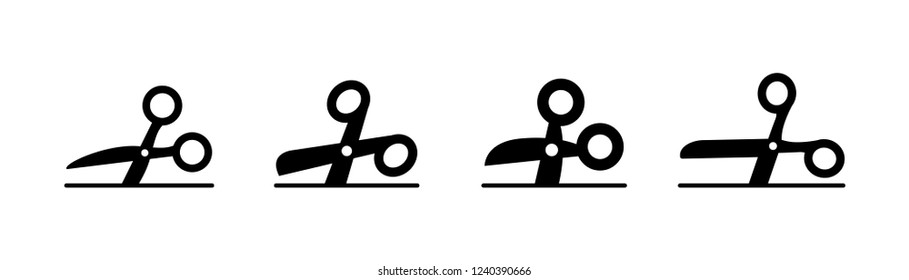 Set of scissor icons, vector symbols