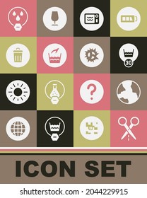 Set Scissors con línea de corte, Worldwide, Lavado de temperatura, horno de microondas, lavadora de manos, lata de basura, Prohibido tirar agua e Icono de explosión de bomba. Vector