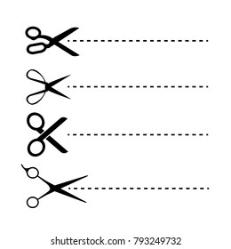 Set of scissors and cutting line
