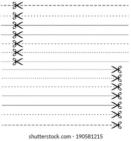 Set - Scissors With Dashed Line