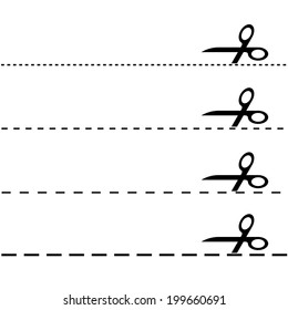 Set - Scissors With Dashed Line