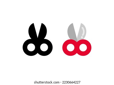 Set of Scissors Icon. Flat cartoon vector design illustration isolated on white background.