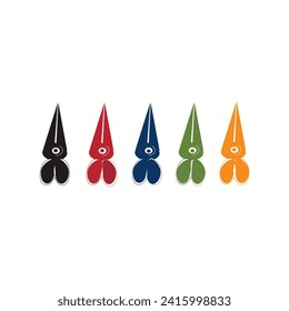 Set Scissors icon isolated on white background Vector