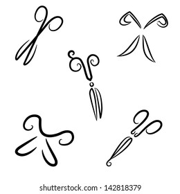 Set of scissors. Logo design for the company.