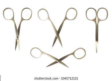 Set of scissors for manicure. Tools for pedicure. Beauty vector illustration.
