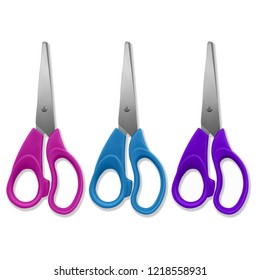 Set of scissors on white background. Realistic illustration. Vector eps 10