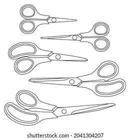 Set of scissors on white background.