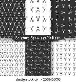Set of Scissors seamless pattern, Seamless pattern with different scissors