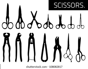 Set of Scissors Silhouette