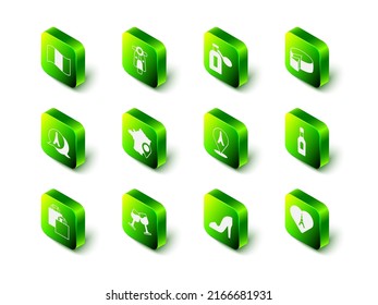 Set Scooter, Perfume, Cheese, Champagne bottle, Eiffel tower with heart, Woman shoe and Wine glass icon. Vector