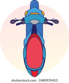 set of scooters in different views on white background illustration