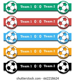 Set score of the football match. Soccer match statistics. Result of the match. Infographic. Vector illustration