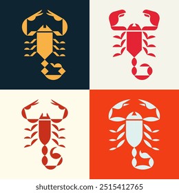 Conjunto do logotipo de Escorpião. Design de ícones. Elementos do modelo