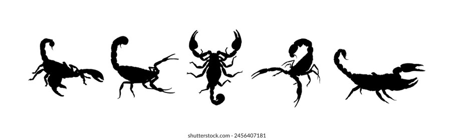 Set of scorpion silhouette - vector illustration