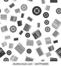 Set Scotch, Laptop, File document and Document folder on seamless pattern. Vector