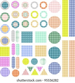 Set of scrapbook design elements - frames, tags, buttons