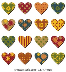 set with scrapbook hearts