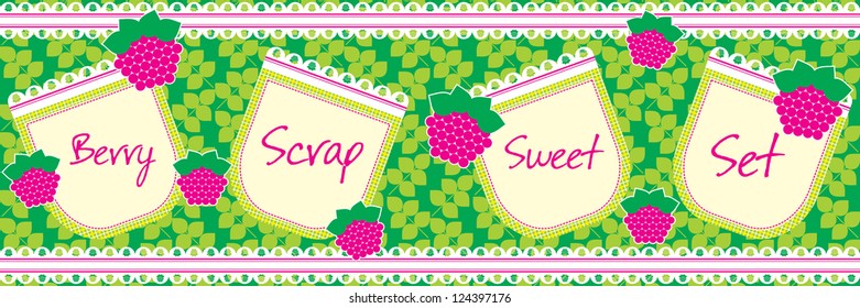 set of scrapbook lace frame design. vector illustration