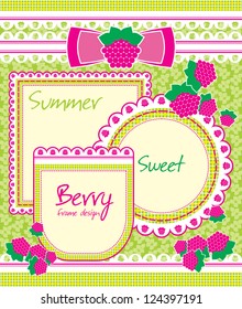 set of scrapbook lace frame design. vector illustration