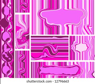 Set of scrapbooking elements. Pink glamour and Emo.