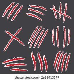 set of scratch claw good for sticker, badge, element design, decals, etc