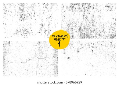 Set of scratch grunge urban background. Dust overlay distress grain, simply place illustration over any object to create grungy effect. Abstract, dirty, poster for your design. Texture vector.