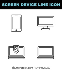 Set of screen device   line icon.Such as smartphone,computer,tablet