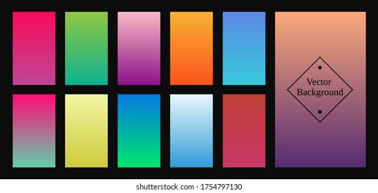 Set of screen gradients with abstract background. Vector
