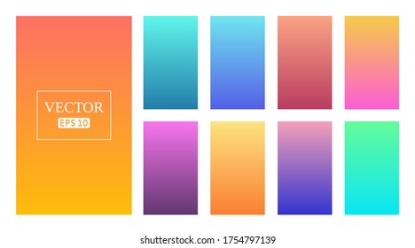 Conjunto de degradados de pantalla con fondo abstracto. Vector
