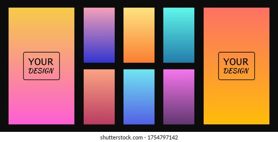 Set of screen gradients with abstract background. Vector
