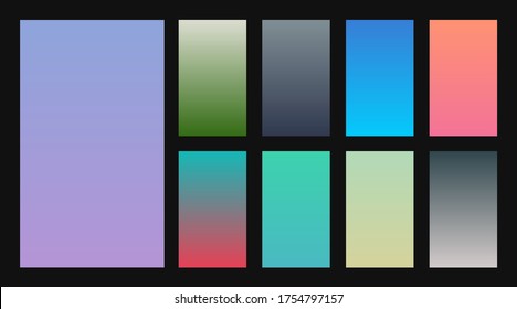 Set of screen gradients with abstract background. Vector
