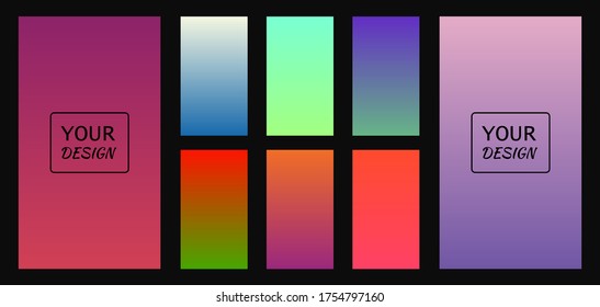 Set of screen gradients with abstract background. Vector
