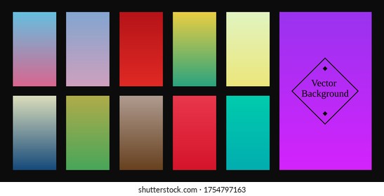 Conjunto de degradados de pantalla con fondo abstracto. Vector
