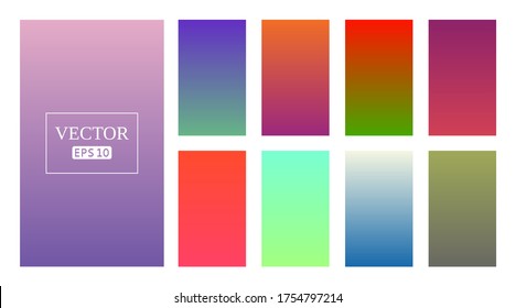Conjunto de degradados de pantalla con fondo abstracto. Vector
