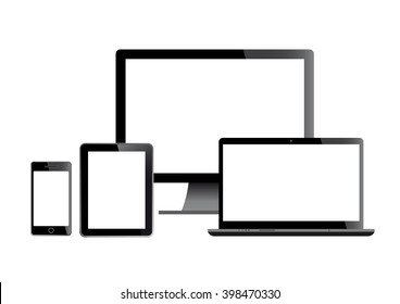 set of screens on a white background