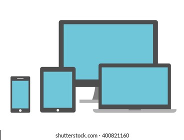 set of screens on a white background