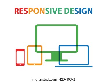 set of screens on a white background